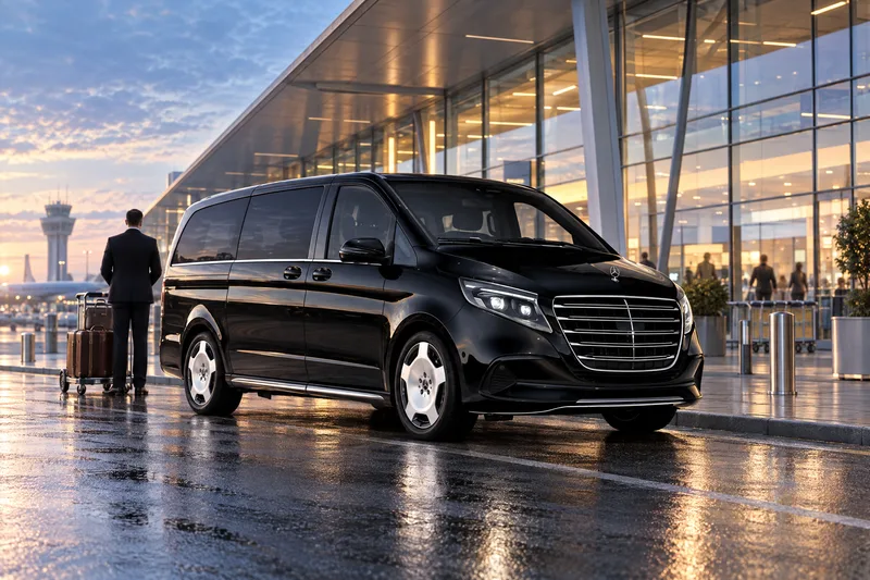 Mercedes-Benz V-Klasse VIP-uitvoering: een luchthavenrit